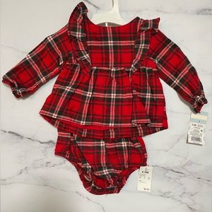 Cat & Jack NWT red plaid matching set